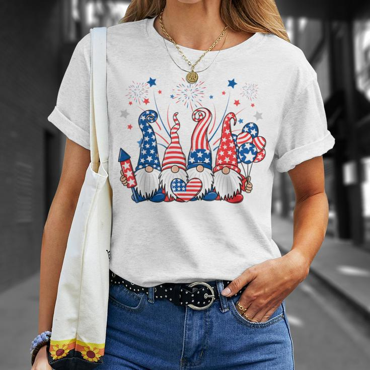 Patriotic Gnomes Fireworks Usa Independence Day 4Th Of July Unisex T-Shirt Gifts for Her