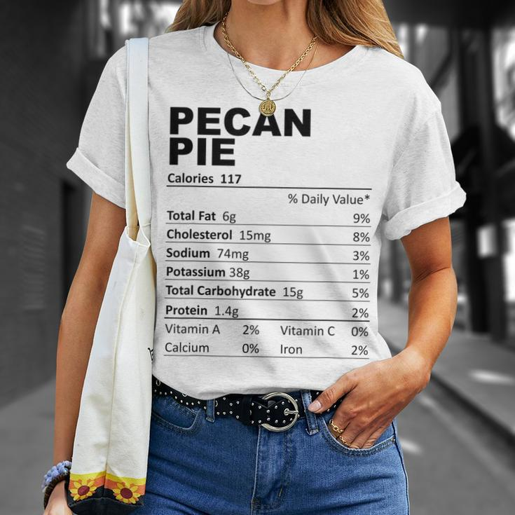 Pecan Pie Nutritional Facts Dessert Food Lovers T-Shirt Gifts for Her