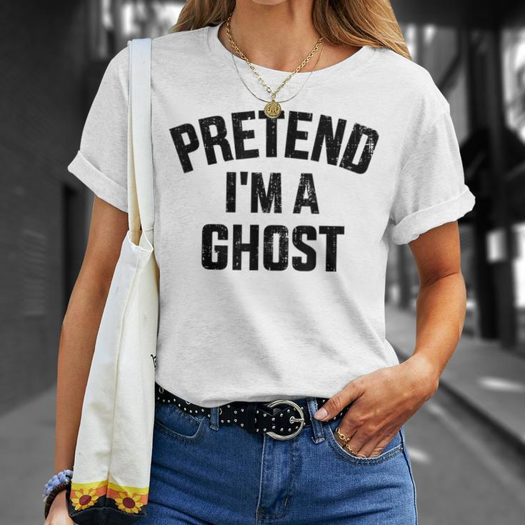 Pretend I'm A Ghost Lazy Easy Diy Halloween Costume T-Shirt Gifts for Her