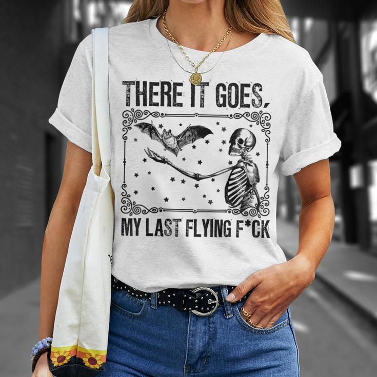 There It Goes My Last Flying F Skeletons Halloween T-Shirt Gifts for Her