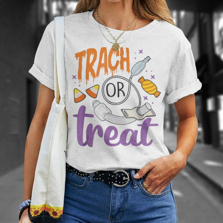 Respiratory Therapist Halloween Trach Or Treat Pulmonary T-Shirt Gifts for Her