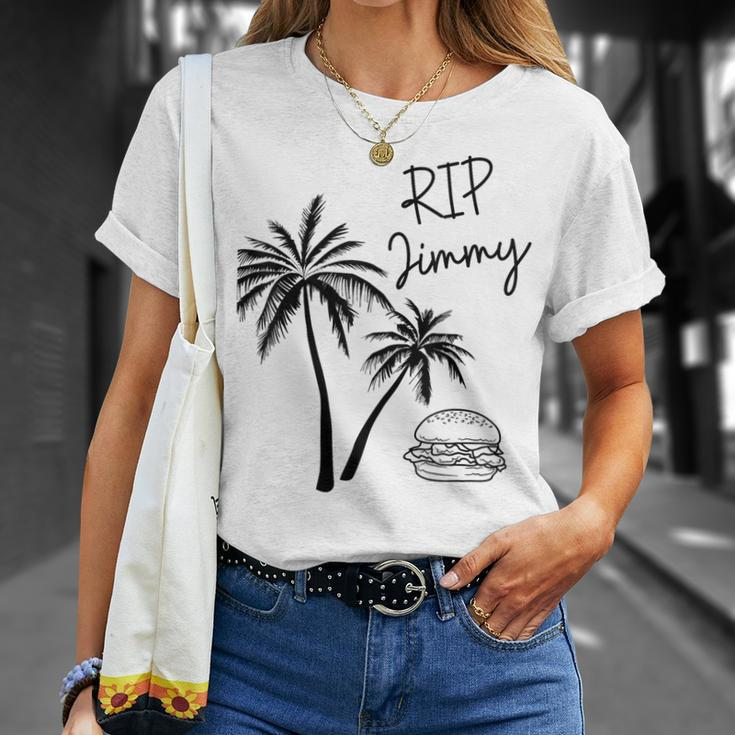 Rest In Peace Jimmy Cheeseburger Palm Trees T-Shirt Gifts for Her