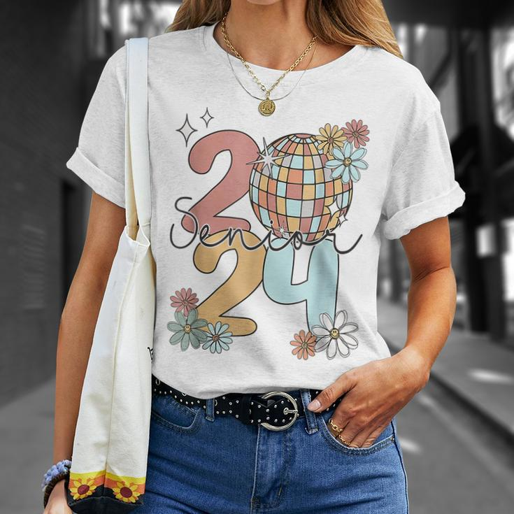 Retro Senior 2024 Disco Ball Class Of 2024 Graduate Graduate Funny Gifts Unisex T-Shirt Gifts for Her