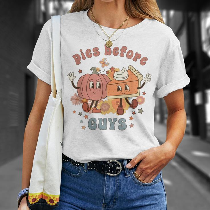 Retro Thanksgiving Pies Before Guys Vintage Pumpkin Pie T-Shirt Gifts for Her