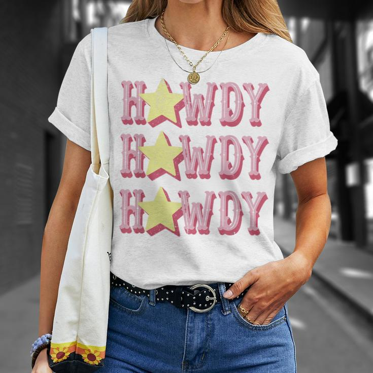 Retro Vintage Howdy Rodeo Western Country Southern Cowgirl Unisex T-Shirt Gifts for Her