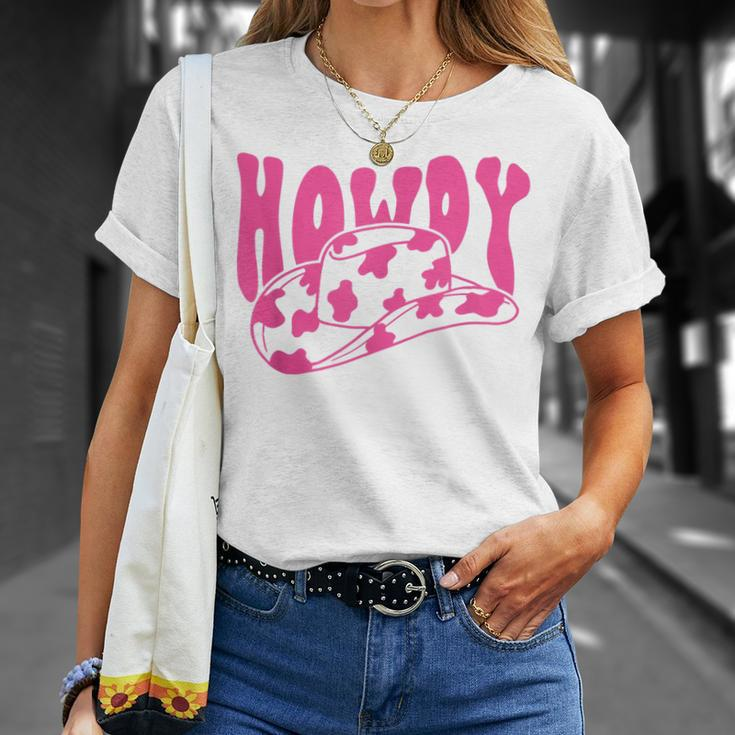 Southern Cowgirl Rodeo White Howdy Western Retro Cowboy Hat Unisex T-Shirt Gifts for Her