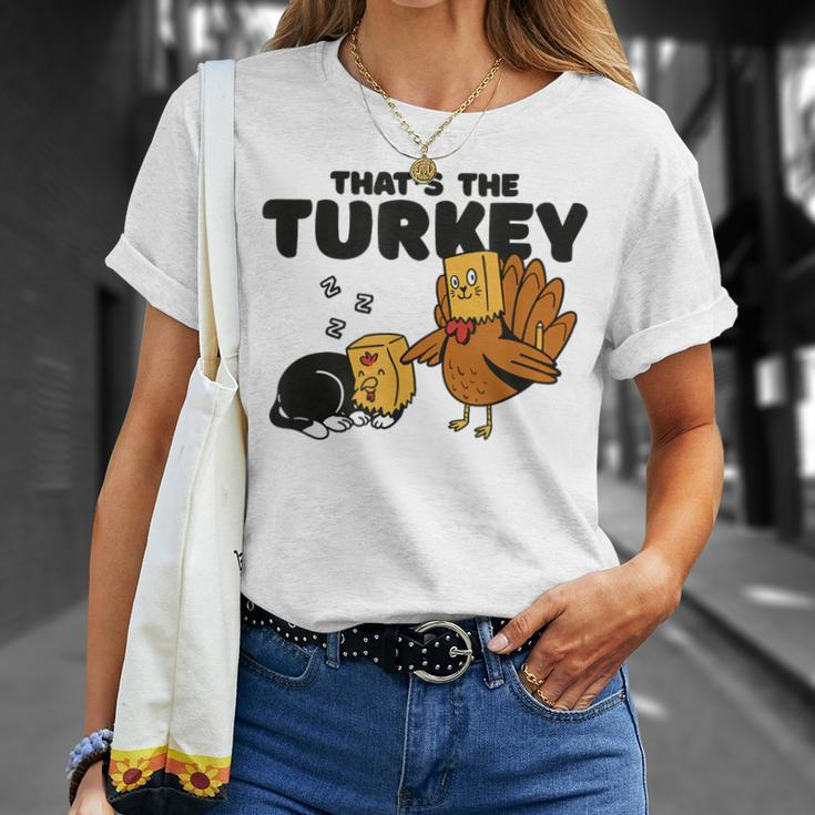 Thanksgiving Cat Fake Cat Thanksgiving Turkey T-Shirt Gifts for Her