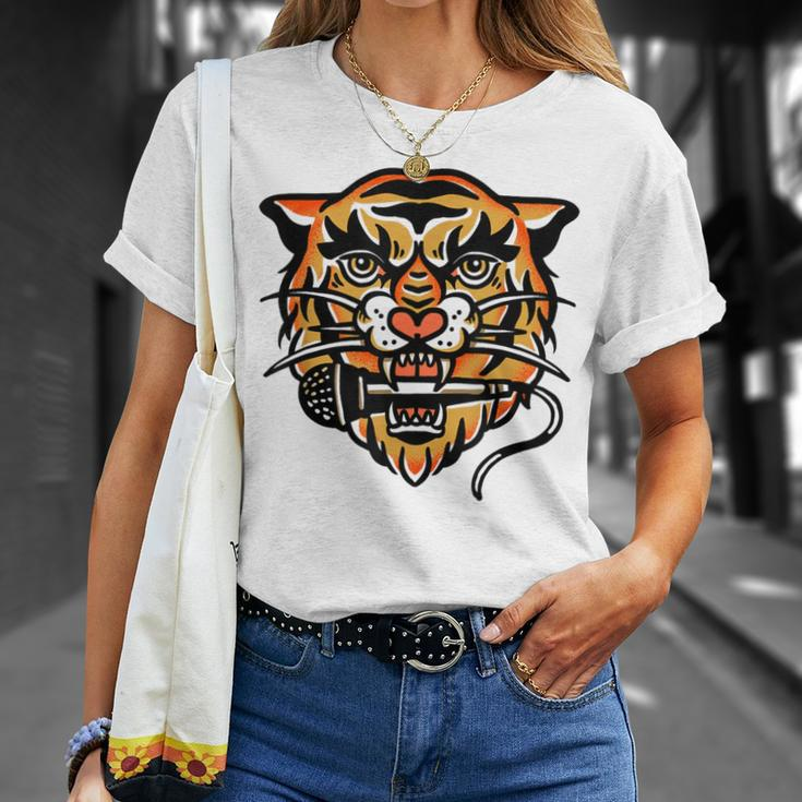Tiger Microphone For Musician Singer Shred Guitar Man T-Shirt Gifts for Her