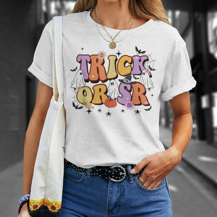 Trick Or Sr Retro Aba Bcba Halloween Positive Reinforcement T-Shirt Gifts for Her