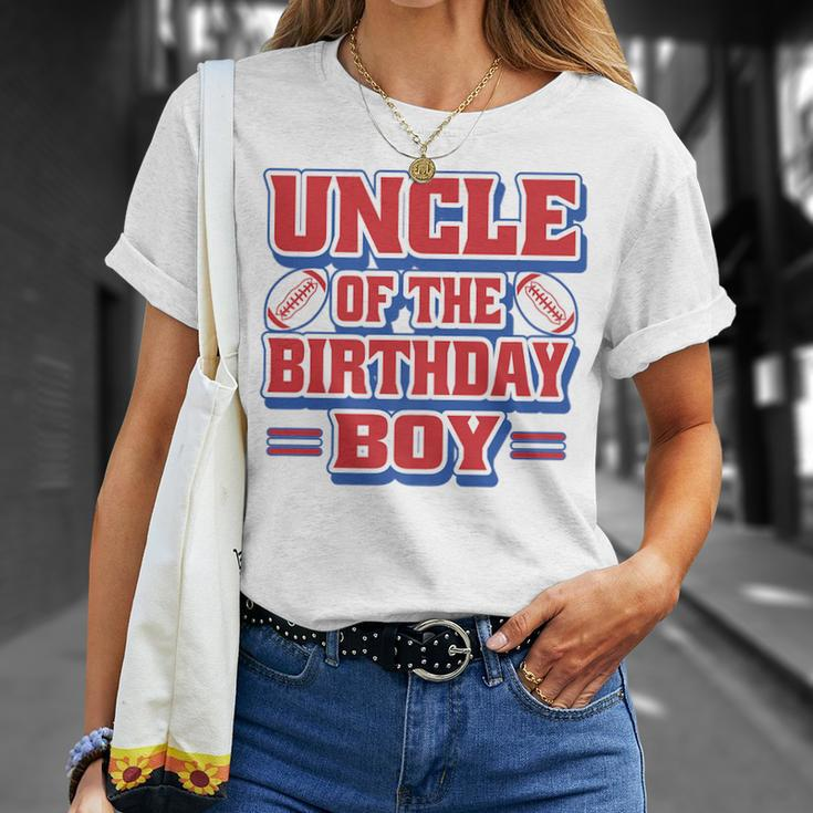 Uncle Football Birthday Boy Family Baller B-Day Party Unisex T-Shirt Gifts for Her