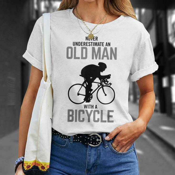 Never Underestimate An Old Man With A Bicycle Hobby T-Shirt Gifts for Her