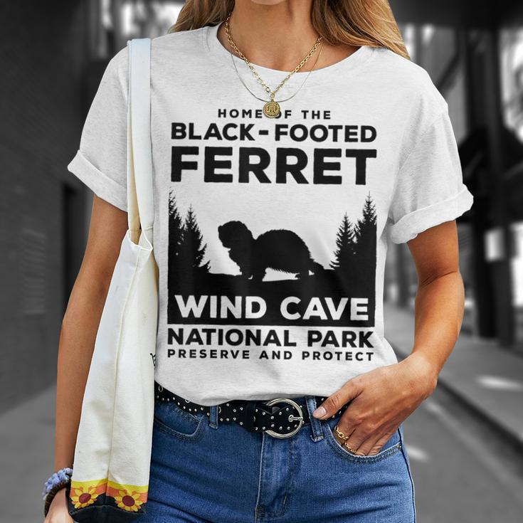 Wind Cave National Park Endangered Black Footed Ferret T-Shirt Gifts for Her