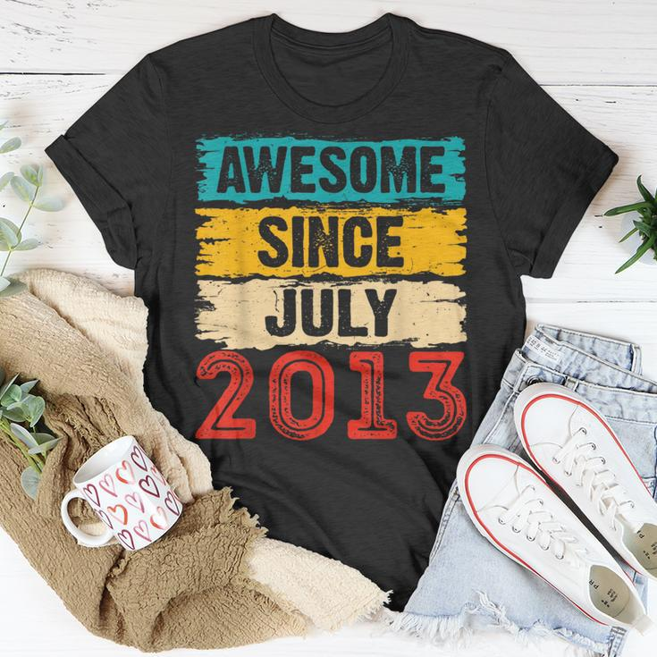 10 Year Old Awesome Since July 2013 10Th Birthday Gifts Unisex T-Shirt Funny Gifts