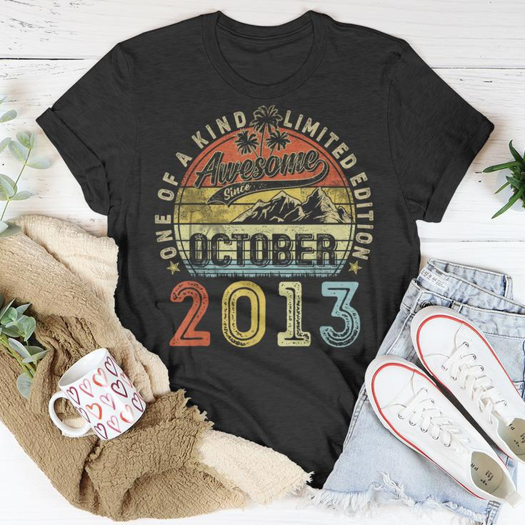 10 Years Old Awesome Since October 2013 10Th Birthday T-Shirt Funny Gifts