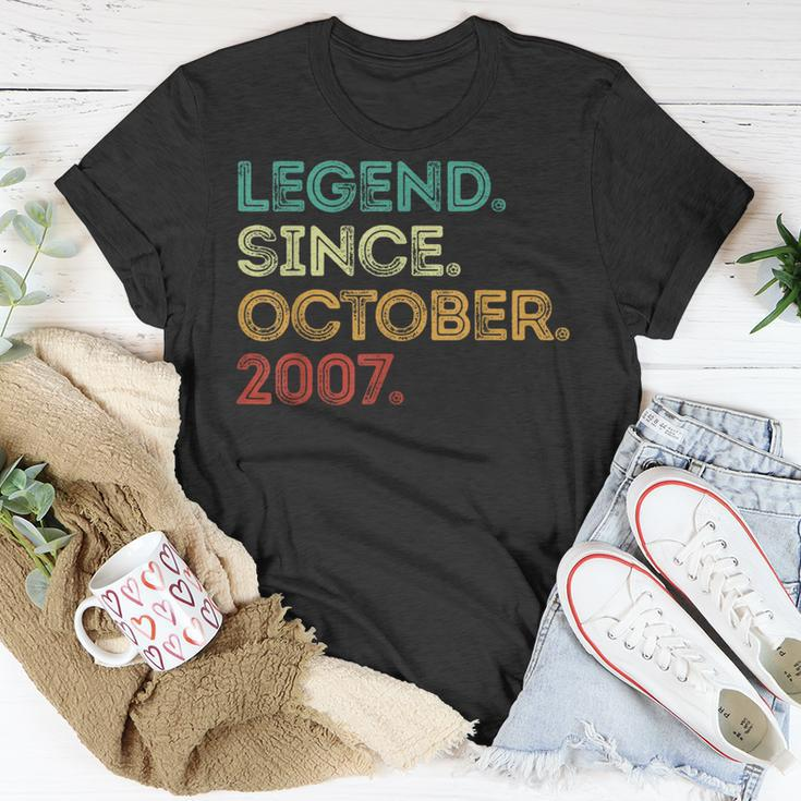 16 Years Old Legend Since October 2007 16Th Birthday T-Shirt Unique Gifts