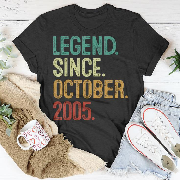 18 Years Old Legend Since October 2005 18Th Birthday T-Shirt Unique Gifts
