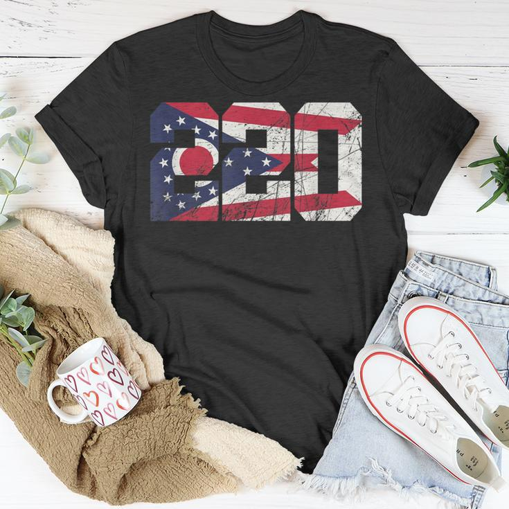 220 Area Code Flag Of Ohio State Vintage T-Shirt Unique Gifts