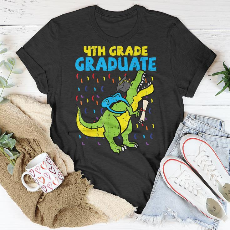 4Th Grade Graduate Dinosaur Trex Fourth Grade Graduation Unisex T-Shirt Unique Gifts
