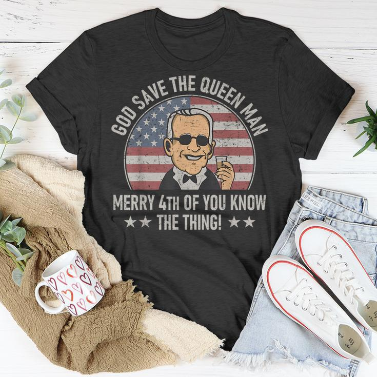 4Th Of July God Save The Queen Man Funny Usa Joe Biden Meme Unisex T-Shirt Unique Gifts