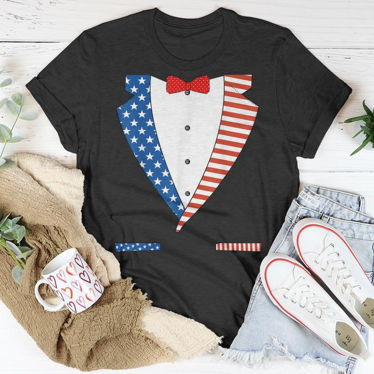 4Th Of July Independence Day American Flag Tuxedo Unisex T-Shirt Unique Gifts