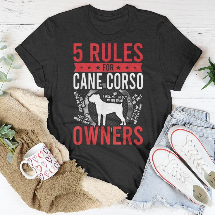 5 Rules For Cane Corso Dog Lover T-Shirt Unique Gifts