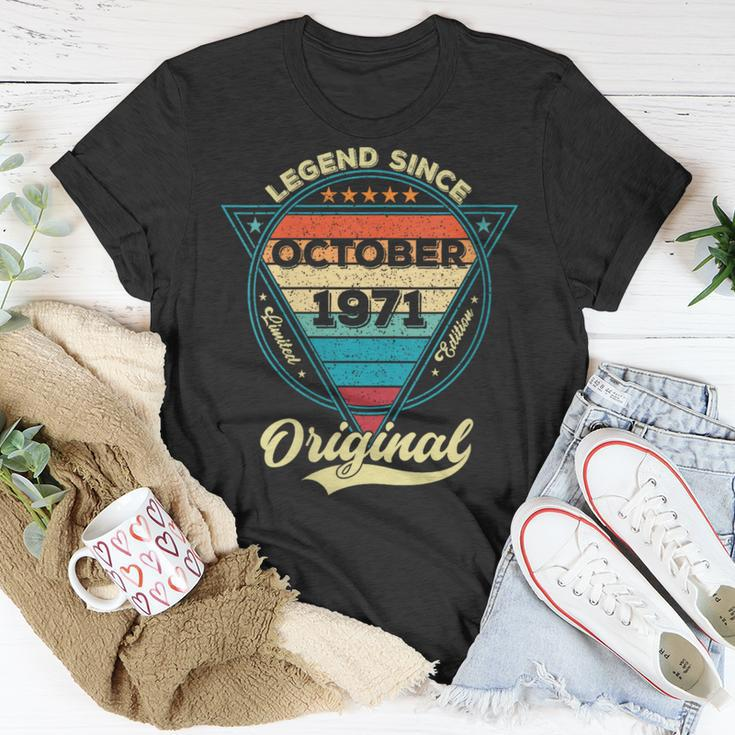 52Th Birthday Legend Since October 1971 52 Years Old T-Shirt Unique Gifts