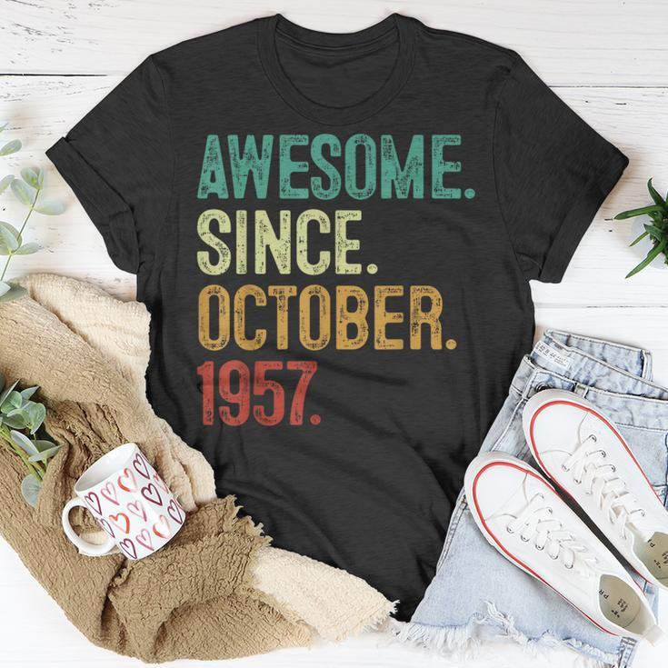66 Year Old Awesome Since October 1957 66Th Birthday T-Shirt Unique Gifts