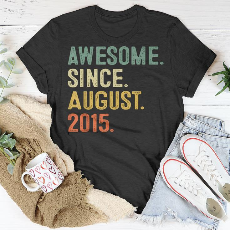 8 Year Old Gifts 8Th Birthday Boys Awesome Since August 2015 Unisex T-Shirt Unique Gifts