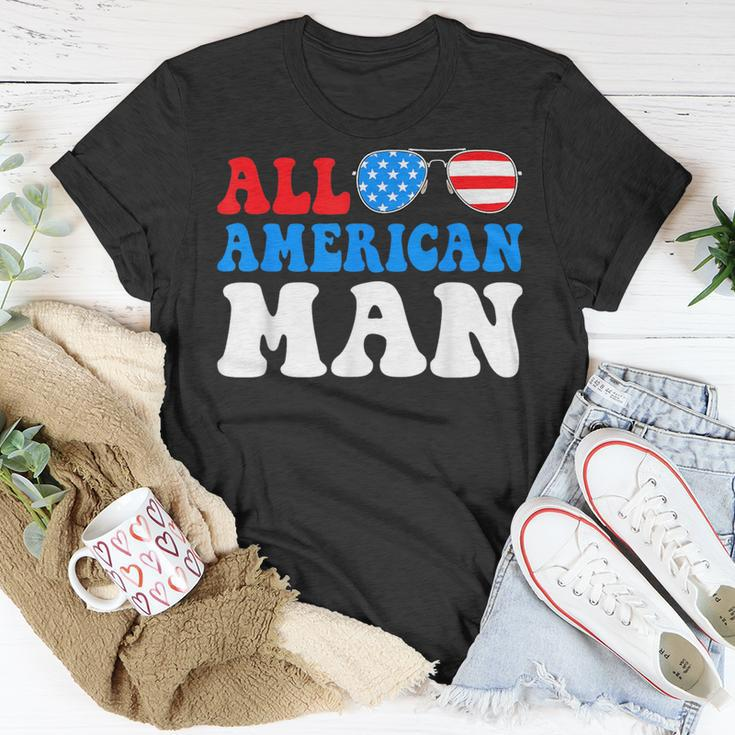 All American Man American Flag 4Th Of July Patriotic Unisex T-Shirt Unique Gifts