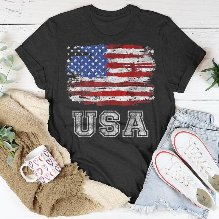 American Flag Usa United States Of America Us 4Th Of July Usa Funny Gifts Unisex T-Shirt Unique Gifts