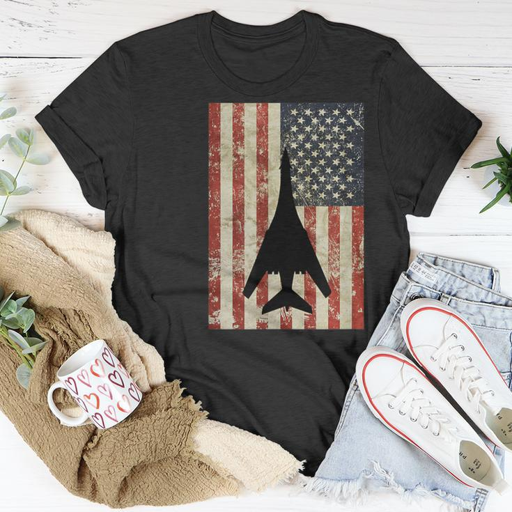 American Usa Flag B-1 Lancer Bomber Army Military Pilot T-Shirt Unique Gifts