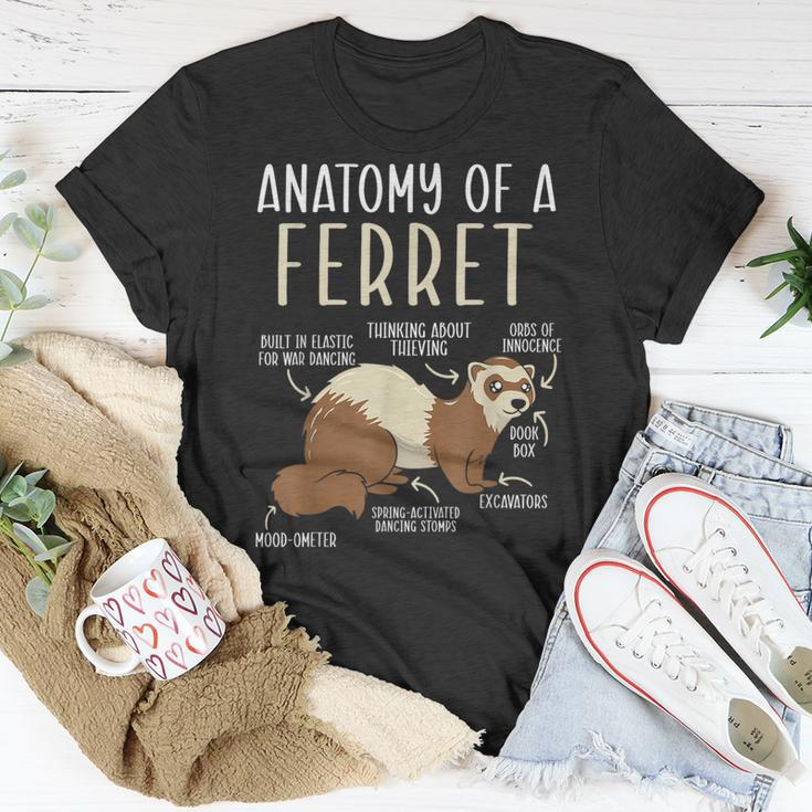 Anatomy Of A Ferret Lover Wildlife Animal Ferret Owner Unisex T-Shirt Unique Gifts