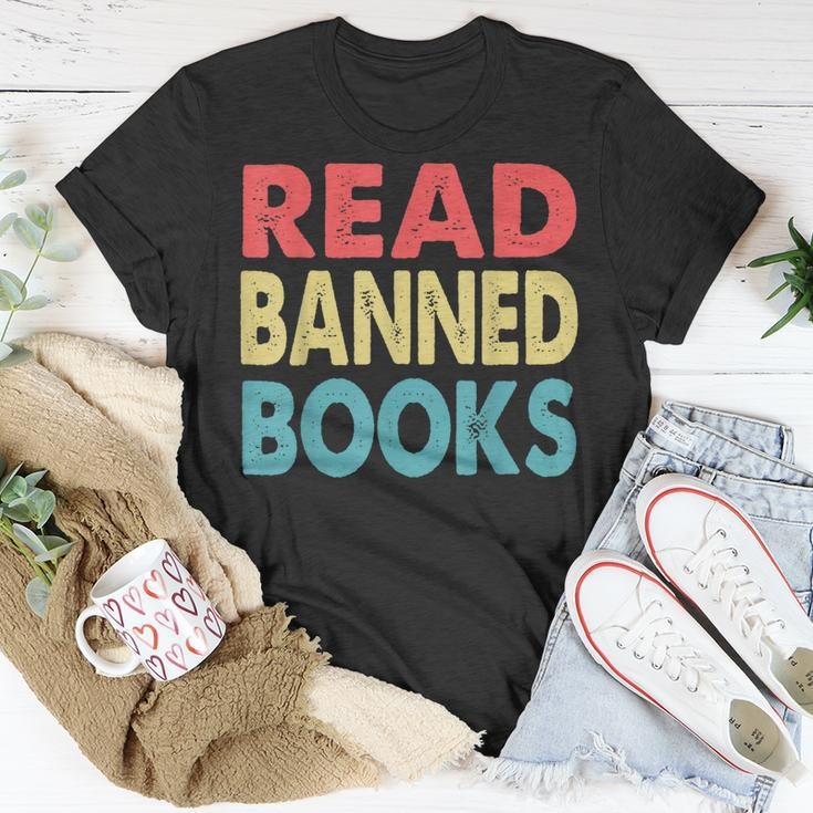 Anti Censorship Reading Quote Retro I Read Banned Books Unisex T-Shirt Unique Gifts