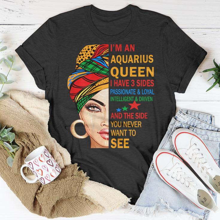 Aquarius Queen I Have 3 Sides Birthday Zodiac Aquarius T-Shirt Unique Gifts