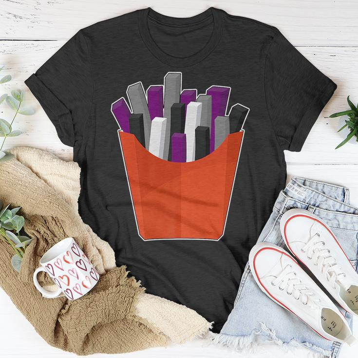 Asexual Lgbtq Potato French Fries Gay Pride Unisex T-Shirt Unique Gifts