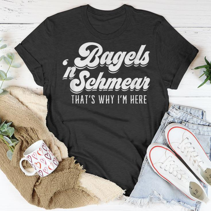 Bagels And Schmear Why I'm Here New York Deli Jewish Yiddish T-Shirt Unique Gifts