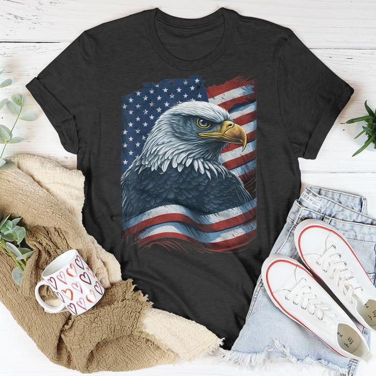 Bald Eagle Proud Patriotic American Us Flag 4Th Of July Unisex T-Shirt Unique Gifts