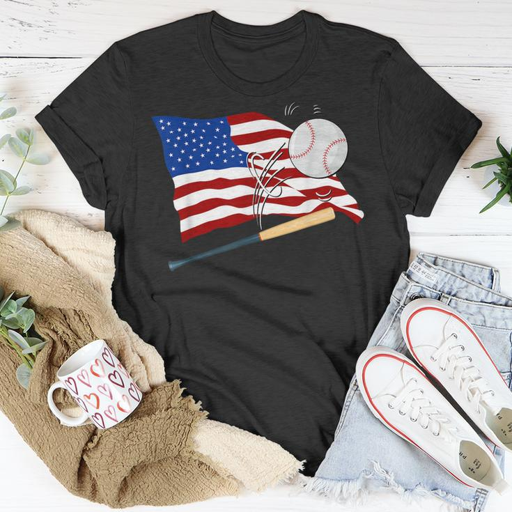 Baseball American Flag Baseball Usa Unisex T-Shirt Unique Gifts