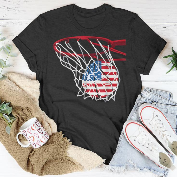 Basketball 4Th Of July American Flag Patriotic Men Boys Usa Unisex T-Shirt Unique Gifts