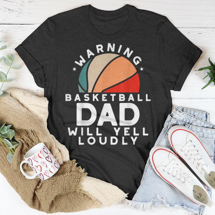 Basketball Dad Warning Funny Protective Father Sports Love Unisex T-Shirt Unique Gifts