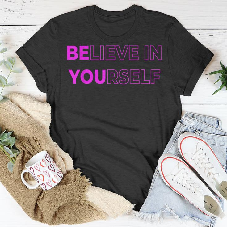Believe In Yourself Motivational Quote Inspiration Positive T-Shirt Unique Gifts