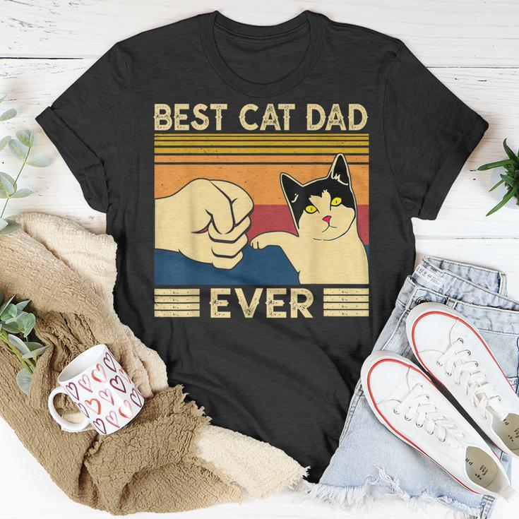 Best Cat Dad Ever Vintage Cat Daddy Father Day Gifts Unisex T-Shirt Unique Gifts