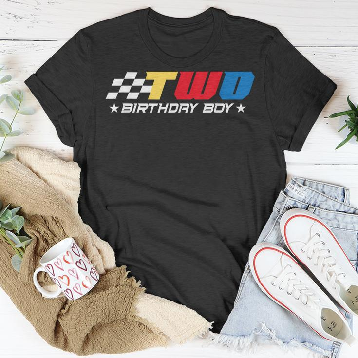 Birthday Boy 2 Two Race Car 2Nd Racing Pit Crew Driver Unisex T-Shirt Unique Gifts