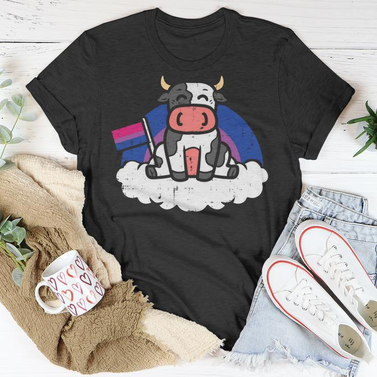 Bisexual Flag Cow Lgbt Bi Pride Stuff Farmer Animal Unisex T-Shirt Unique Gifts