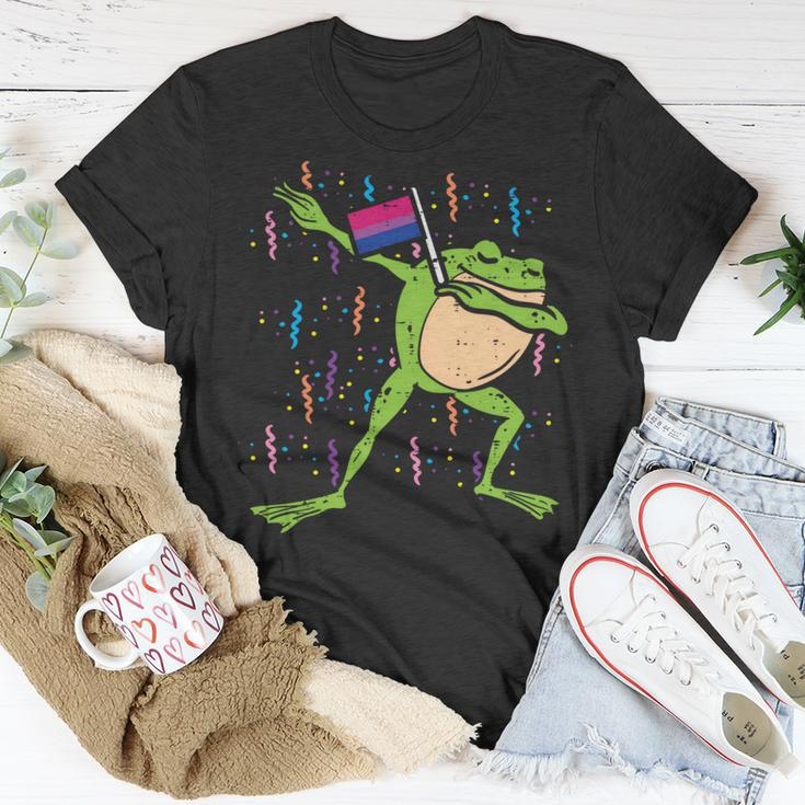 Bisexual Flag Frog Dab Lgbt Bi Pride Stuff Animal Unisex T-Shirt Unique Gifts