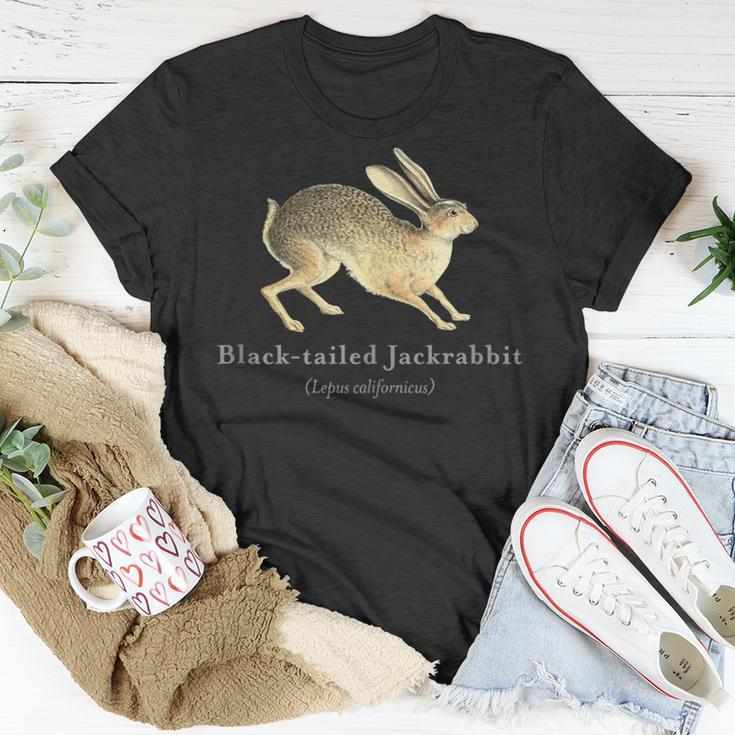 Black-Tailed Jackrabbit Portrait With Scientific Name T-Shirt Unique Gifts
