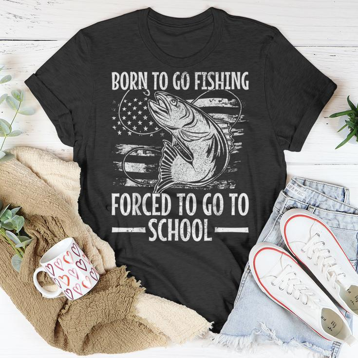 Born To Go Fishing Bass Fish Fisherman Boy Kid Fishing T-Shirt Personalized Gifts