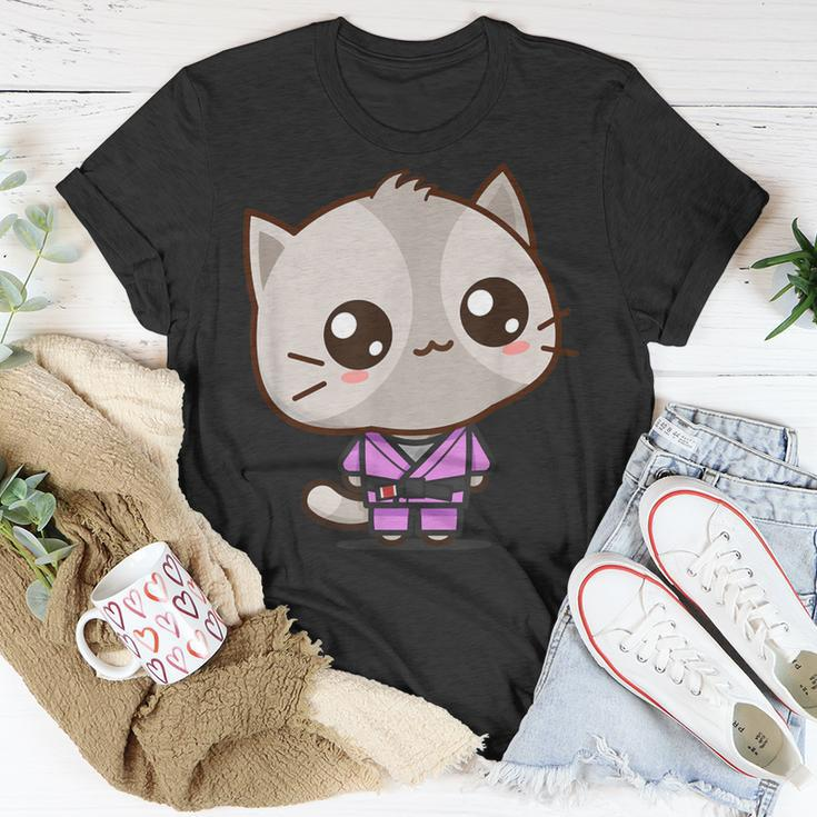 Brazilian Jiu Jitsu Black Belt Combat Sport Cute Kawaii Cat T-Shirt Unique Gifts