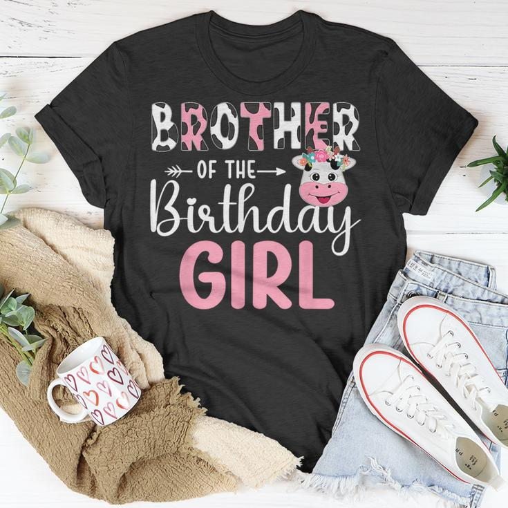 Brother Of The Birthday Girl Farm Cow 1 St Birthday Girl Unisex T-Shirt Unique Gifts