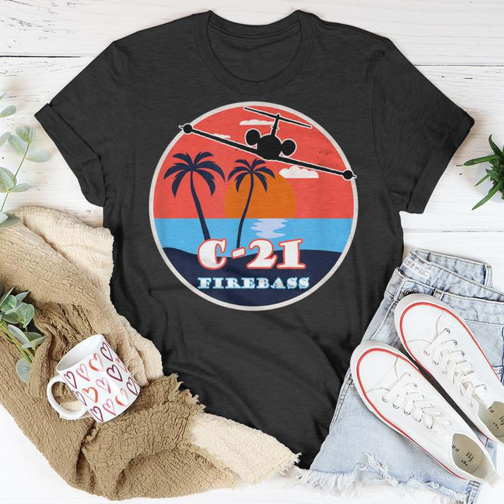 C-21 Learjet Firebass Vintage Sunset T-Shirt Unique Gifts